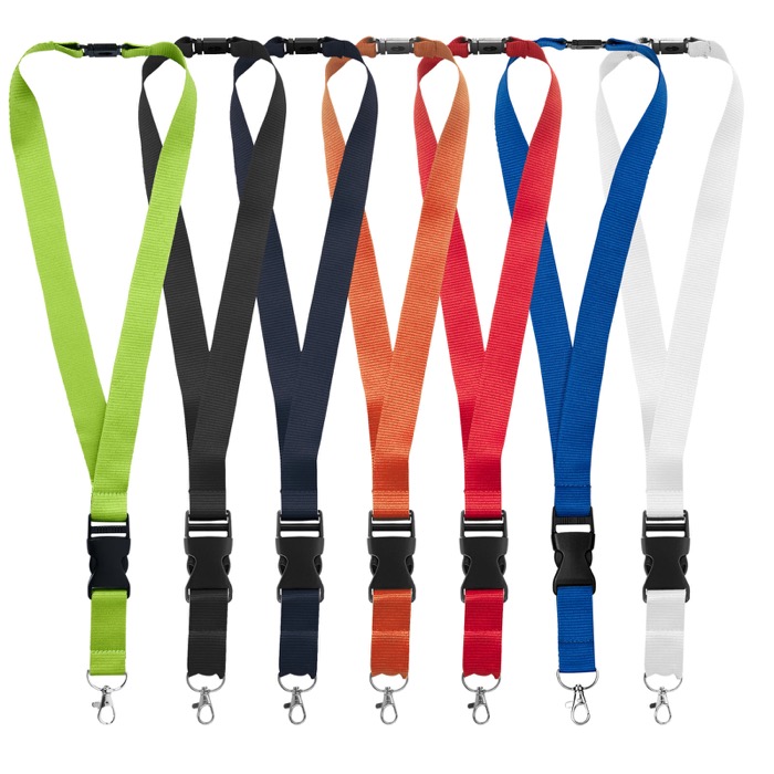 Lanyard con hebilla separable y clip de seguridad