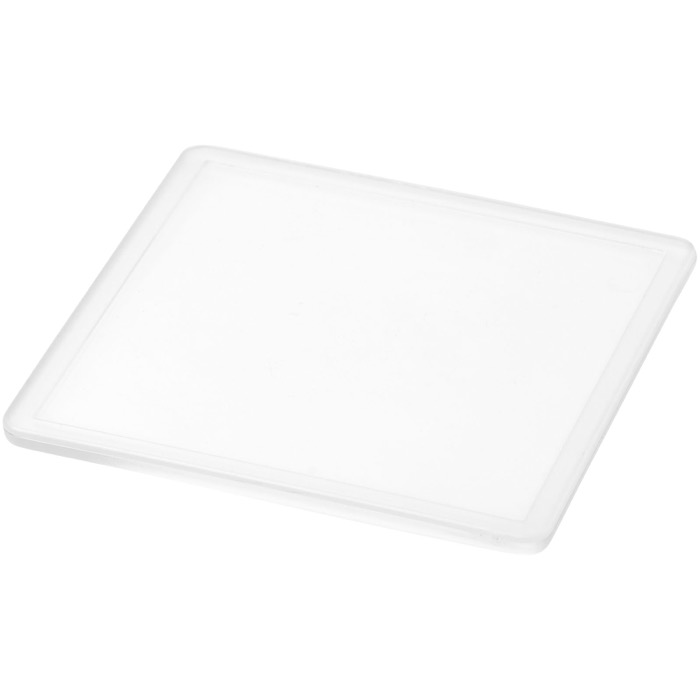 Posavasos de plástico cuadrado con papel insertado