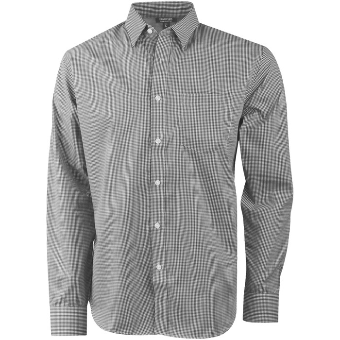 Camisa de cuadros de popelina de manga larga para hombre