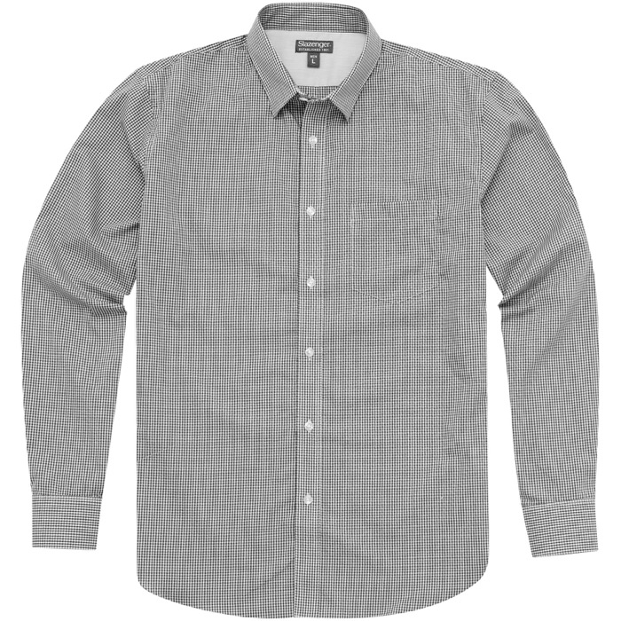 Camisa de cuadros de popelina de manga larga para hombre