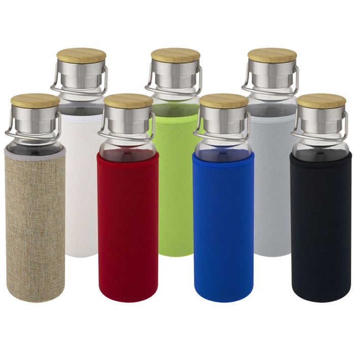 Botella de vidrio borosilicato con funda de neopreno de 660 ml